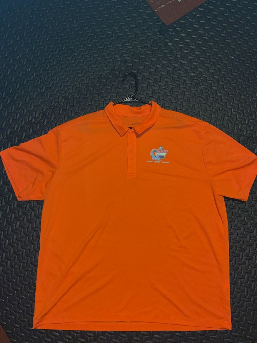 Men's Neon Orange Polo Shirt - Branded Logo Short Sleeve